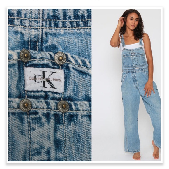 Vintage 90s Calvin Klein Denim Overalls - Picture 1 of 6